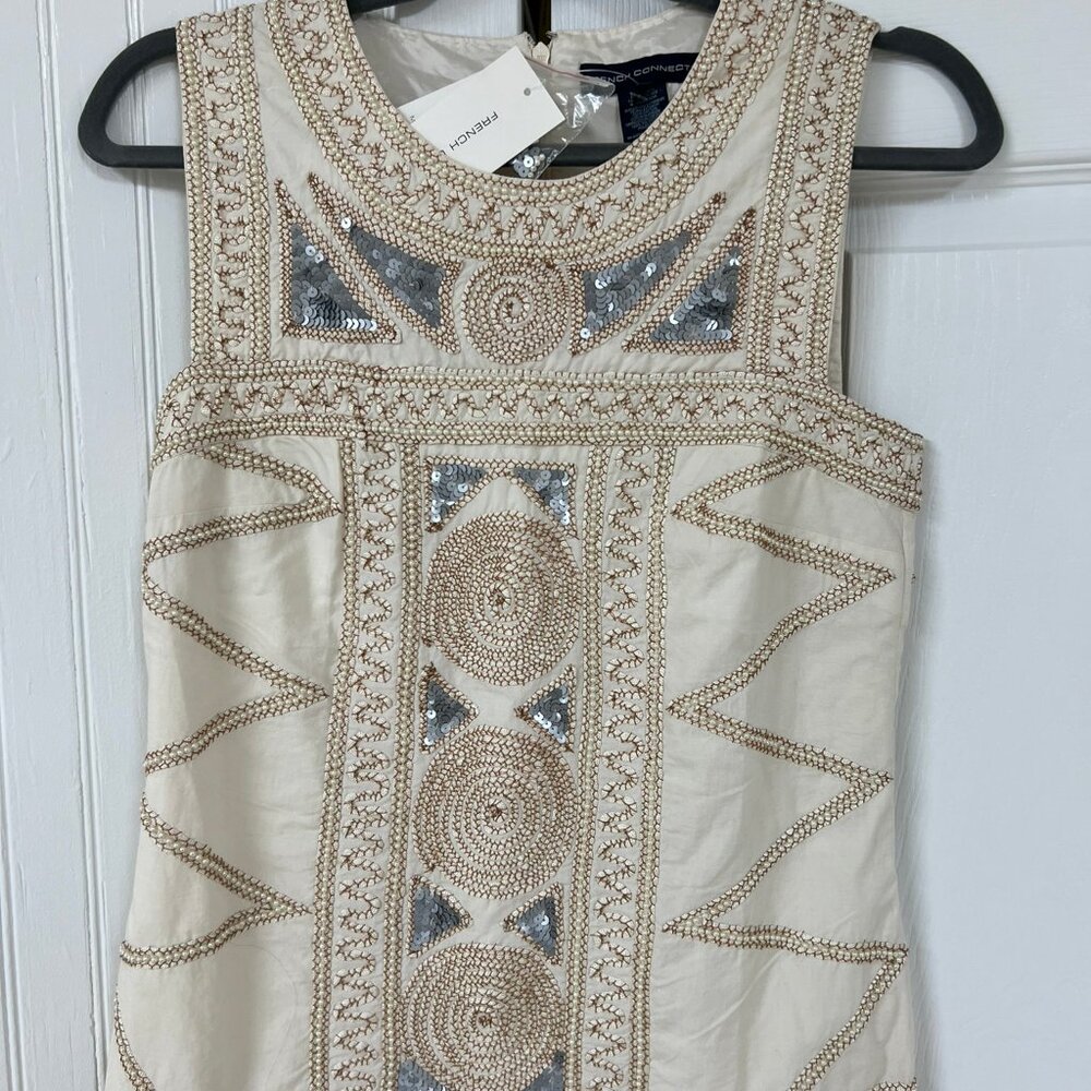 French Connection Beaded Sleeveless Top - New - Size 4